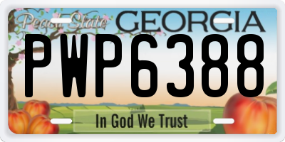GA license plate PWP6388