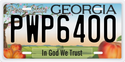 GA license plate PWP6400