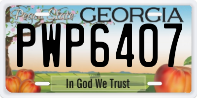 GA license plate PWP6407
