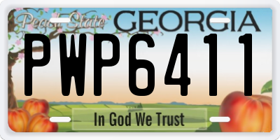 GA license plate PWP6411