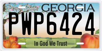 GA license plate PWP6424