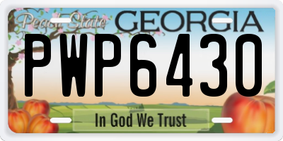 GA license plate PWP6430