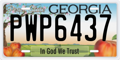 GA license plate PWP6437