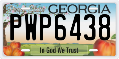 GA license plate PWP6438