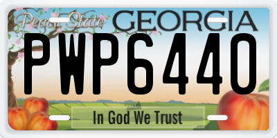 GA license plate PWP6440