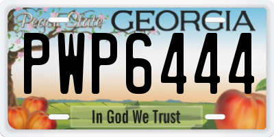 GA license plate PWP6444