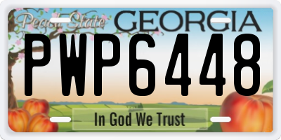 GA license plate PWP6448