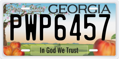 GA license plate PWP6457