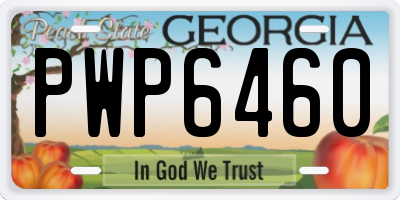 GA license plate PWP6460
