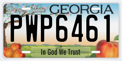 GA license plate PWP6461