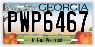 GA license plate PWP6467