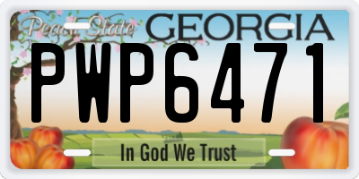 GA license plate PWP6471