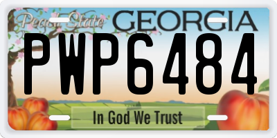 GA license plate PWP6484