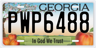 GA license plate PWP6488