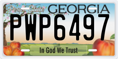 GA license plate PWP6497