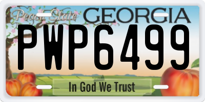 GA license plate PWP6499