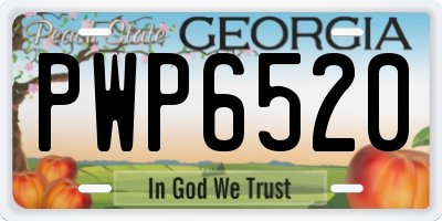 GA license plate PWP6520