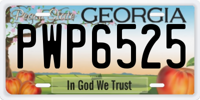 GA license plate PWP6525