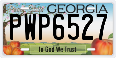 GA license plate PWP6527