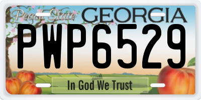 GA license plate PWP6529