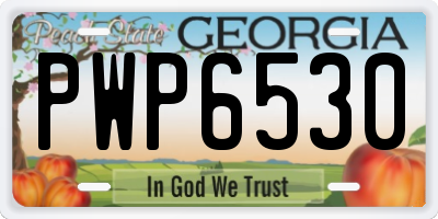 GA license plate PWP6530