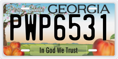 GA license plate PWP6531