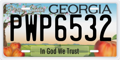 GA license plate PWP6532