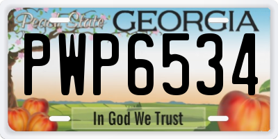 GA license plate PWP6534