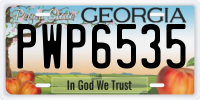 GA license plate PWP6535