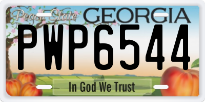 GA license plate PWP6544