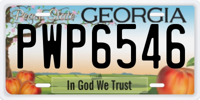 GA license plate PWP6546