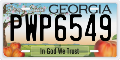 GA license plate PWP6549
