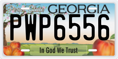 GA license plate PWP6556