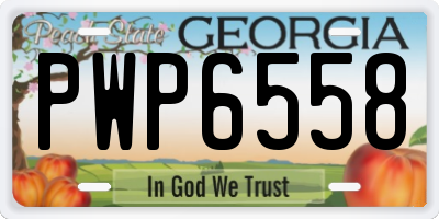 GA license plate PWP6558