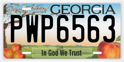 GA license plate PWP6563