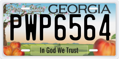 GA license plate PWP6564