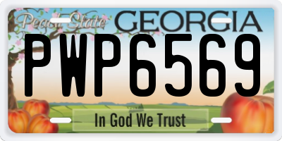GA license plate PWP6569
