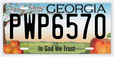 GA license plate PWP6570