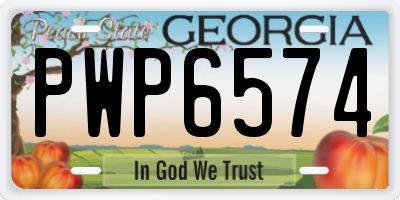 GA license plate PWP6574