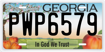 GA license plate PWP6579