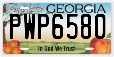 GA license plate PWP6580