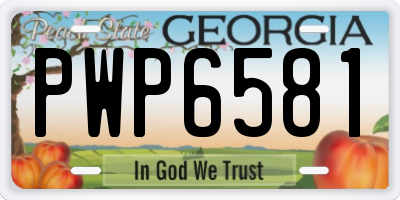 GA license plate PWP6581