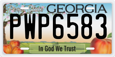 GA license plate PWP6583