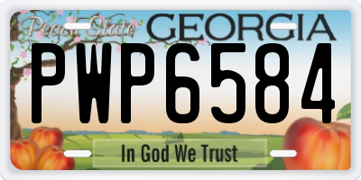 GA license plate PWP6584