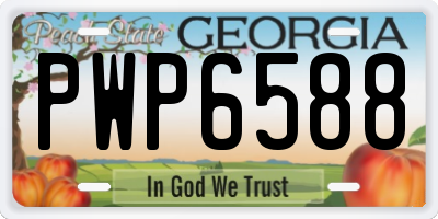 GA license plate PWP6588
