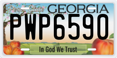 GA license plate PWP6590