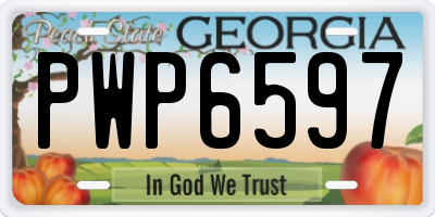 GA license plate PWP6597