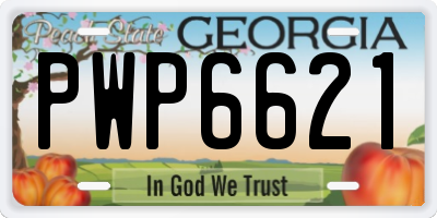 GA license plate PWP6621