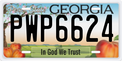 GA license plate PWP6624