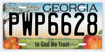 GA license plate PWP6628
